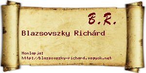 Blazsovszky Richárd névjegykártya